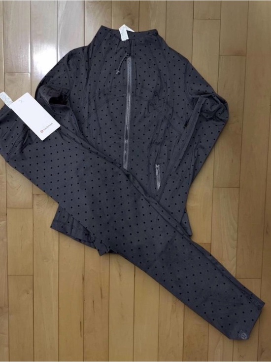 Pants - Lululemon Black Polka Dot Define Jacket and Align Leggings Set